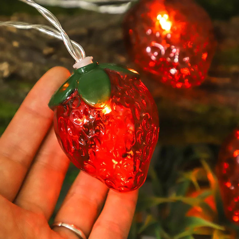 6.5FT 10LEDS Strawberry String Lights Home Decoration Fairy Lights LED Hanging Lights Always On Light Mode for Easter Party 001 Vue