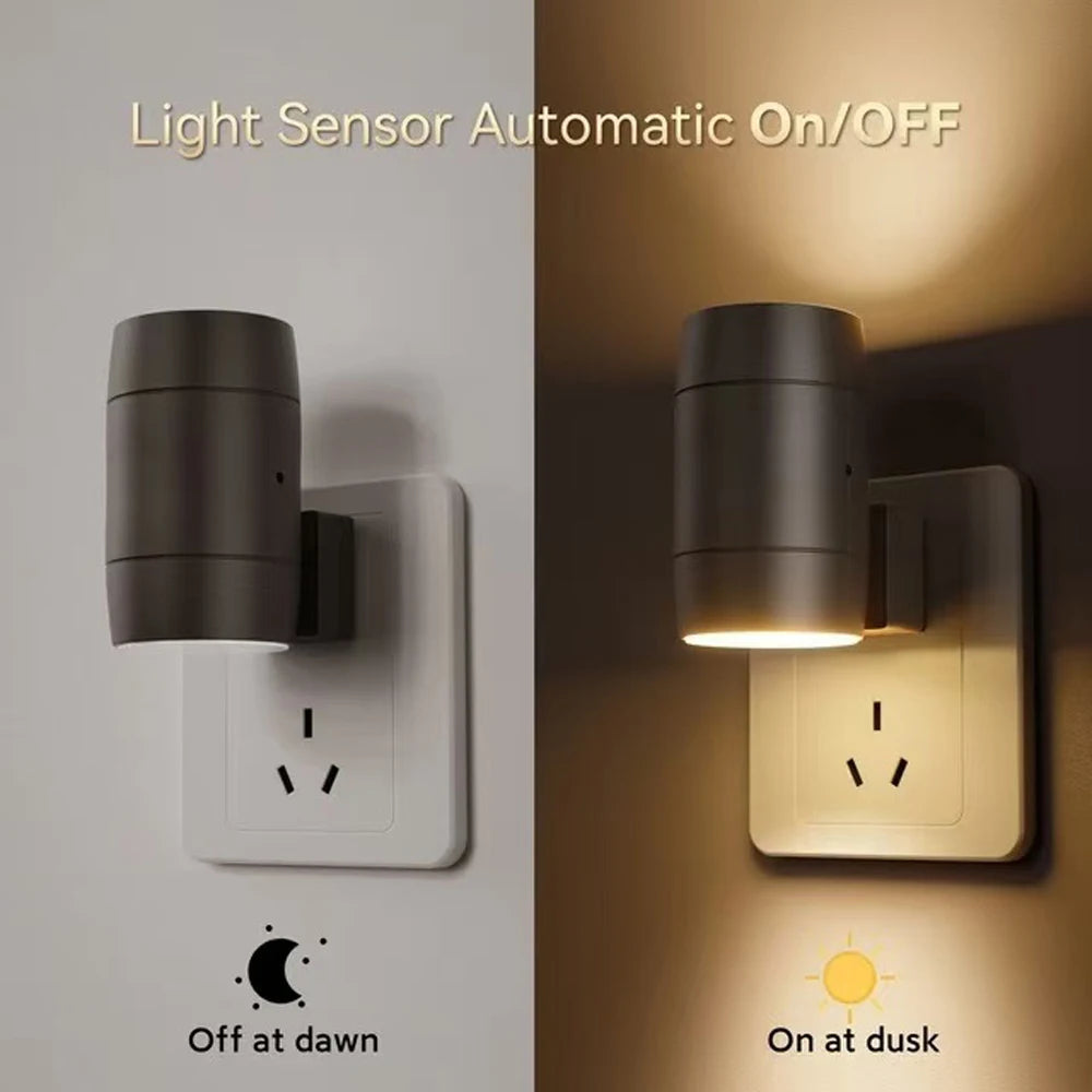 2PCS AC220V Soft Sleepy Night Light Warm White LED Lighting Auto Sensor ON/OFF Atmosphere Light for Bedroom Kids Room Kitchen Vue