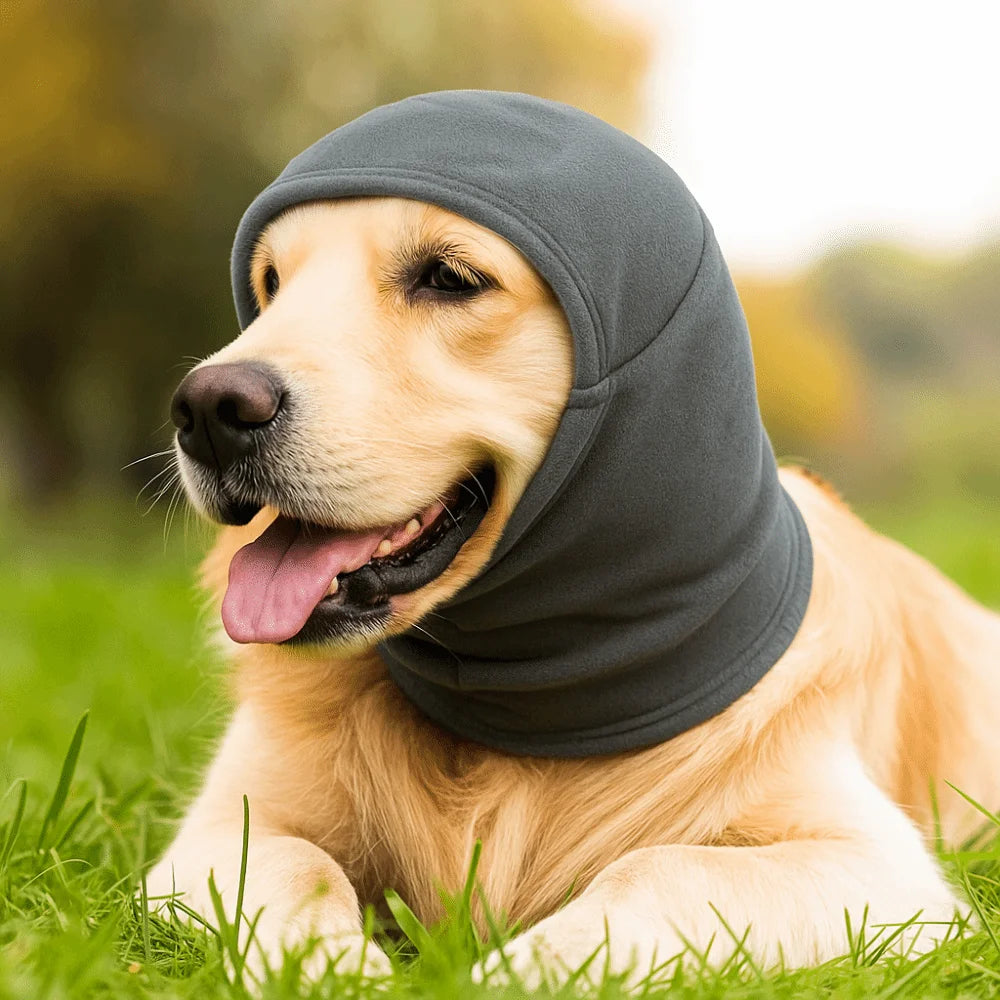 Soothing Head Cover Warm Dog Calming Hood Washable Adjustable Dog Windproof Hat Breathable Comfortable Dog Ear Cover Travel Vue