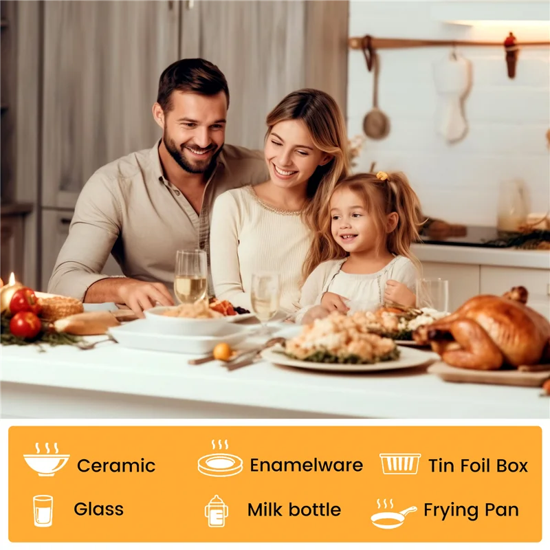 Heating Tray Home Silicone Warming Plate Foldable With 3 Adjustable Temperature US Plug White Vue
