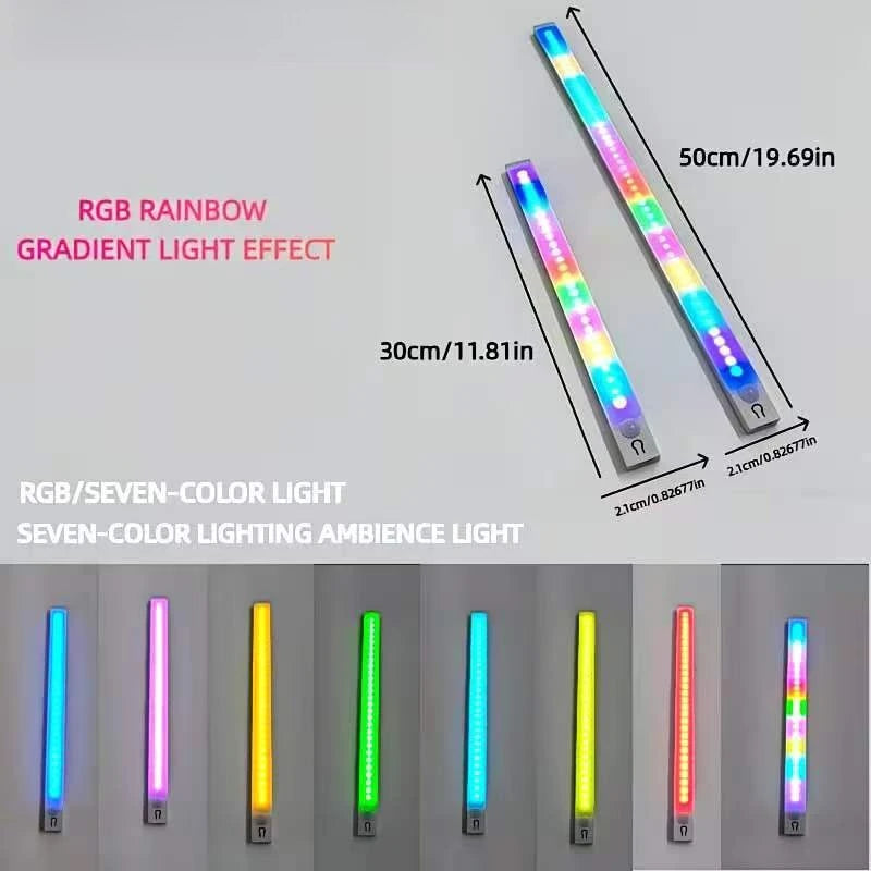 Rechargeable RGB LED Magnetic Cabinet Light Motion Sensor Color Gradient Ambient Night Lamp for Kitchen Closet Vue
