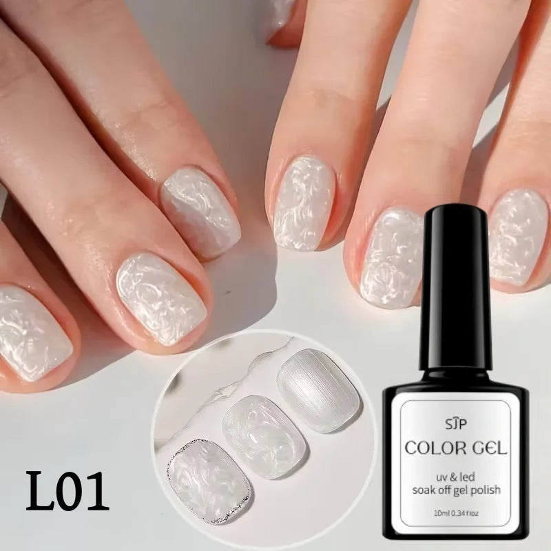New Thread Gel Nail Polish Gel, Trendy Fine Flash Pearl Shell Texture, High Saturation Gloss, Salon Home DIY Vue L01