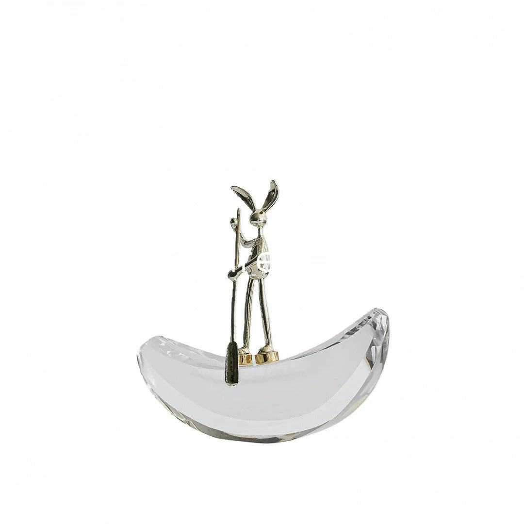 Luxurious Small Gold Rabbit Crystal Ornament Entryway Table Decoration Living Room Bar Cabinet Easter Gift for Her Vue