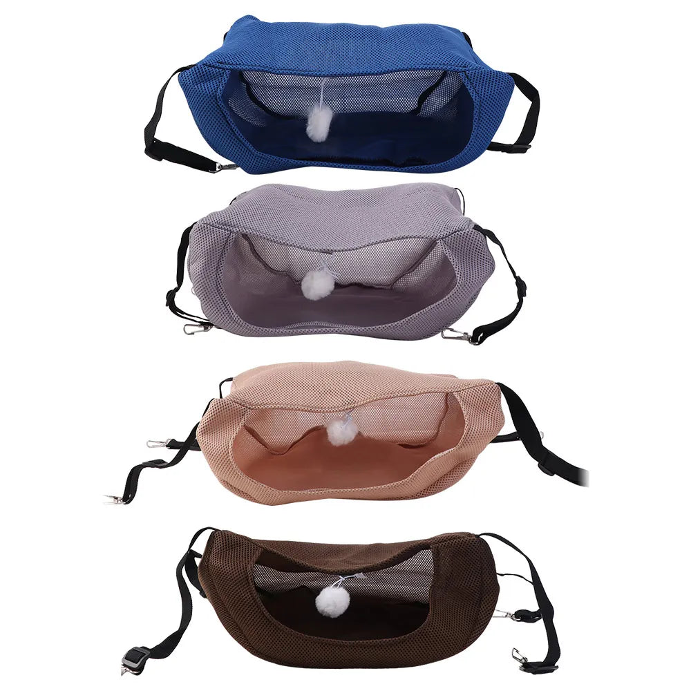 Breathable Cat Cage Hammock Adjustable Lanyard Sleeping House Cat Hanging Bed Mesh Thicken Kitten Swing Bed Hamster Vue