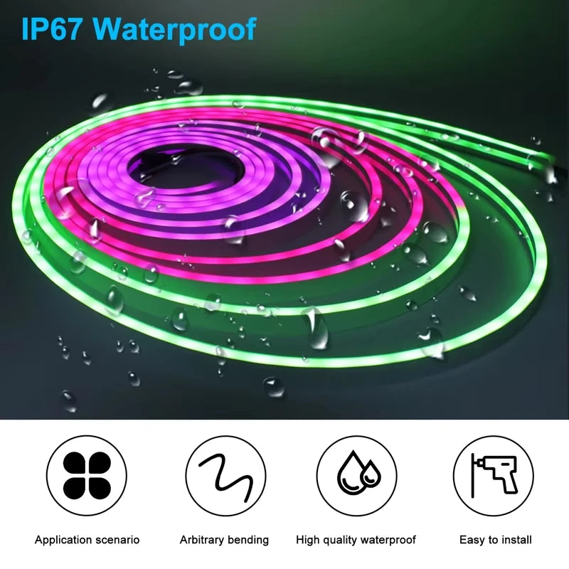 Smart Bluetooth Colorful RGB LED Strip Neon Light 1M 2M 3M 5M With 5V USB Remoter LED Dimmer Night Room Table Cabient Lamp Decor Vue
