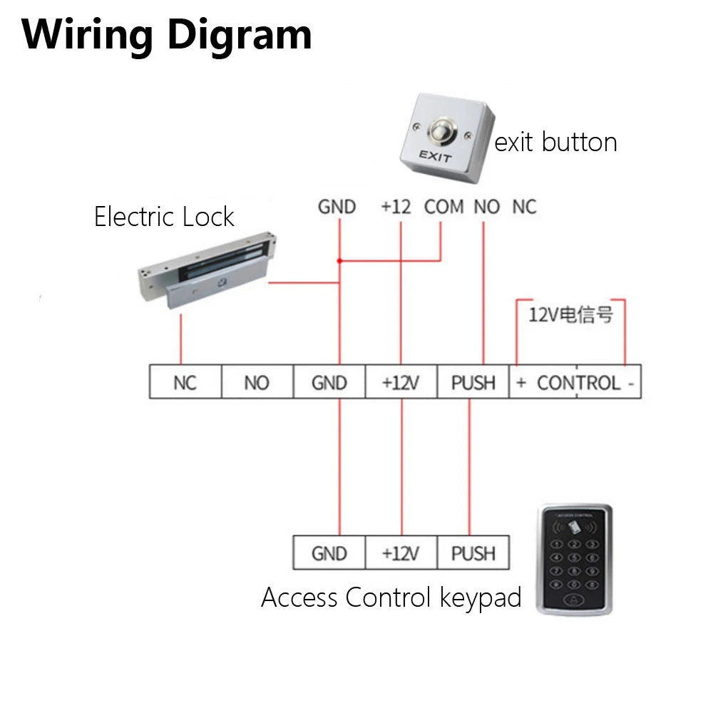 NO/COM Zinc Alloy Exit Button Switch Push Exit Button Door Release Switch for Access Control System Vue