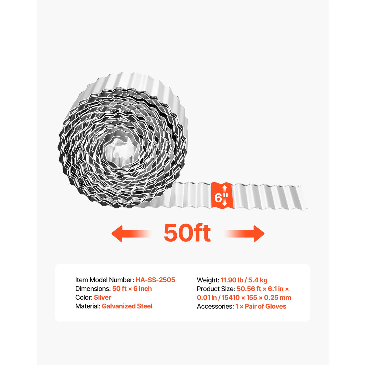 Galvanized Steel Landscape Edging 40/50 ft – Bendable Metal Border Landscape Edging Vue 50ftx6in United States