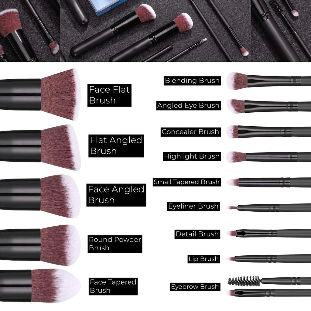 Premium Makeup Brushes Set Portable Travel Soft Eye Shadow Brush Foundation Powder Eyelash Concealer Blush Make Up Brush Set Vue