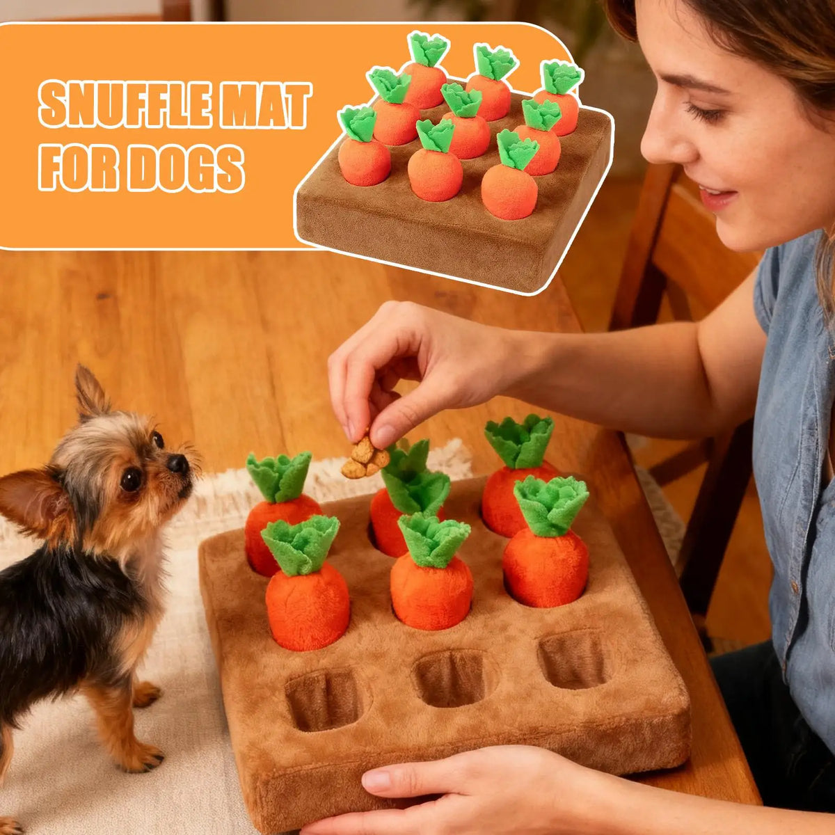 Dog Snuffle Mat for Puppies & Adult Dogs - Interactive Feeder Enrichment Toy for Anxiety Relief - Slow Puzzle Game for Dogs Cats Vue