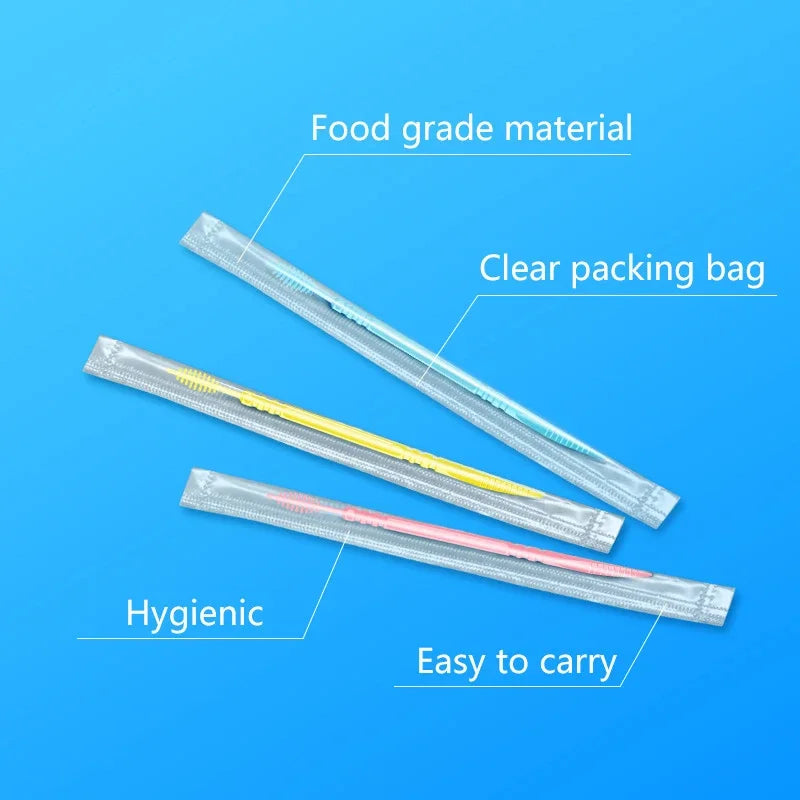 Double-Ended Fish Bone Shaped Dental Floss Disposable Plastic Toothpick Dental Floss Interdental Brush Oral Cleaning Caring Tool Vue