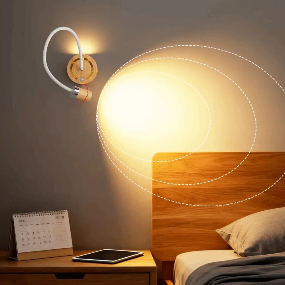 Modern Design LED Charging Nightstand Lamp Touch Control Rechargeable Human Sensor Wall Lamp Ambience Lighting Body Detection Vue