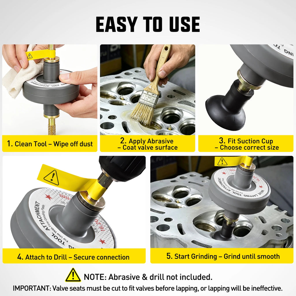 Nilight Valve Lapping Tool Kit Universal Valve Lapping Attachment for Car Agricutral Vehicle Grinding Small Engine Repair and Drills 1000-1250RPM Working Speed Valve Grinding Tools with 5 Suction Cups Vue