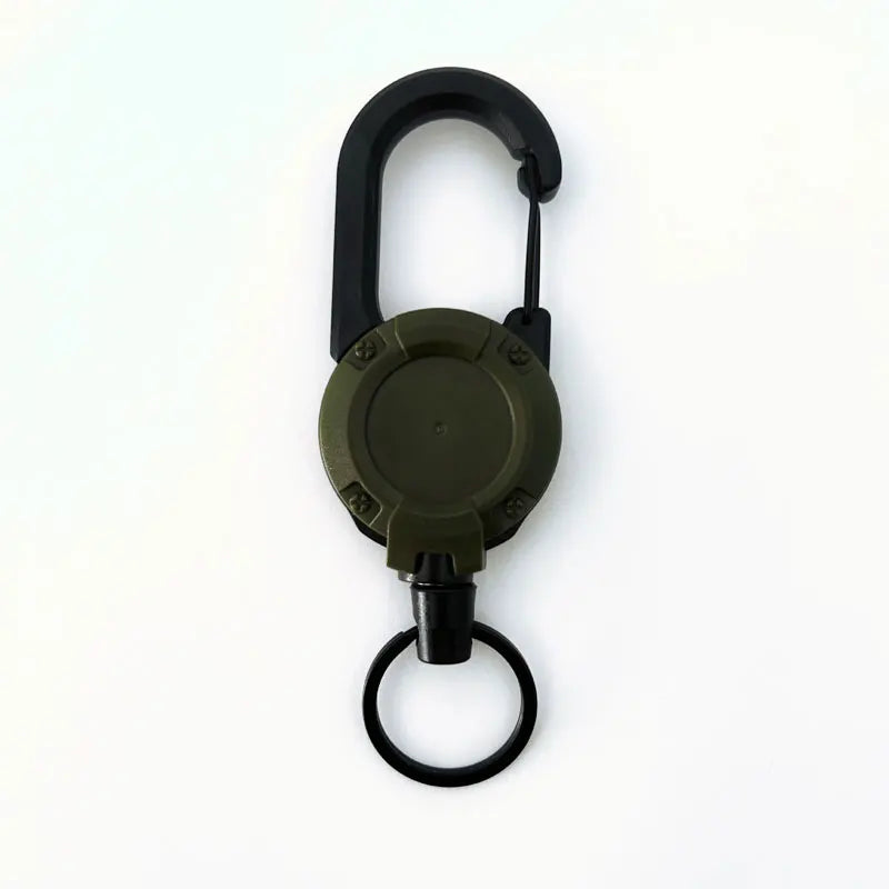 1/3Pcs Automatic Retractable Wire Rope Antitheft Easy-to-pull Buckle Rope Elastic Keychain Sporty Retractable Key Ring Anti Lost Vue Army green-1pcs