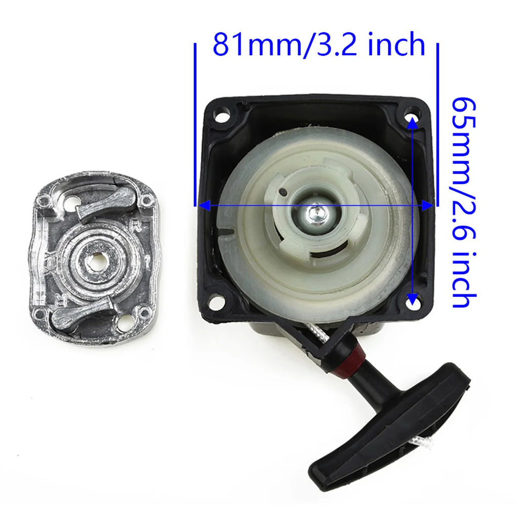 Recoil Pull Starter & Pawl Plate – 47cc 49cc Engine, 81mm Engine Pull Starter Vue