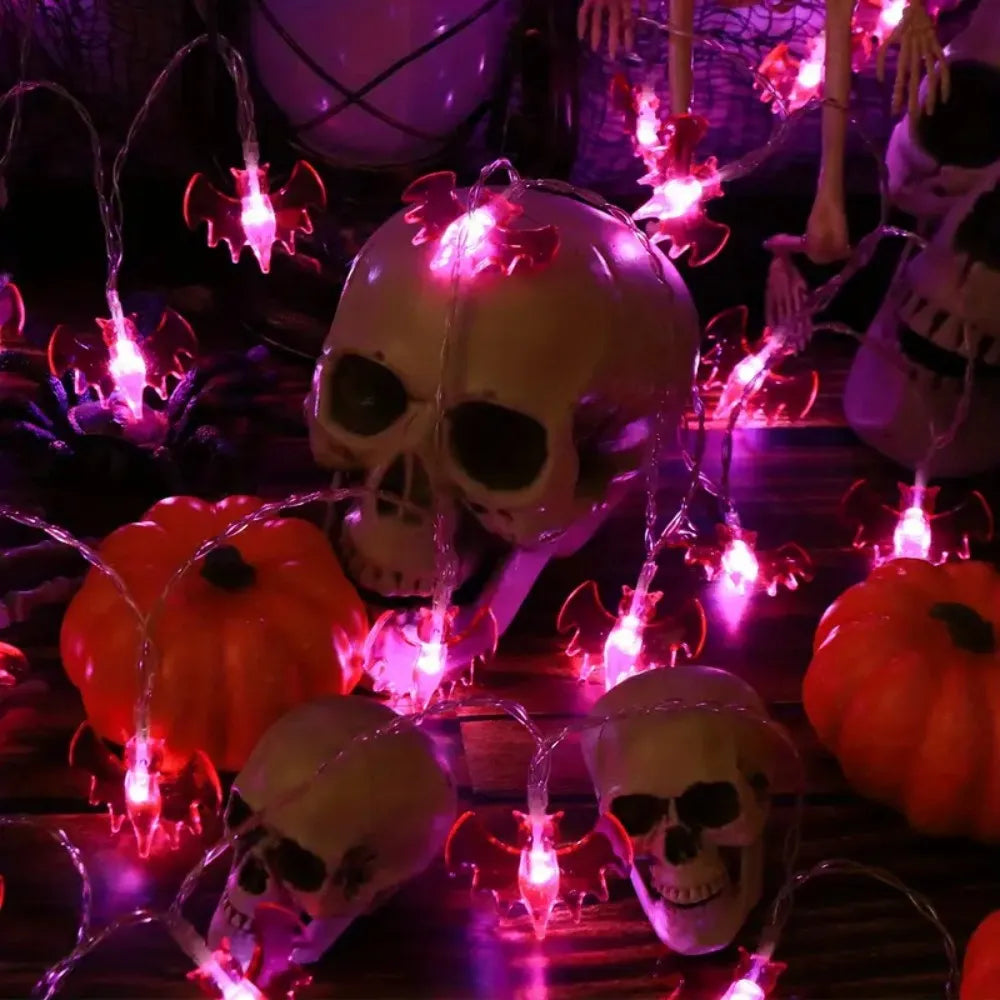 1PC Halloween Bat String Lights, Battery Powered, for Decorating the Easter Day of the Dead at Night, Parties, Gathering Room Vue