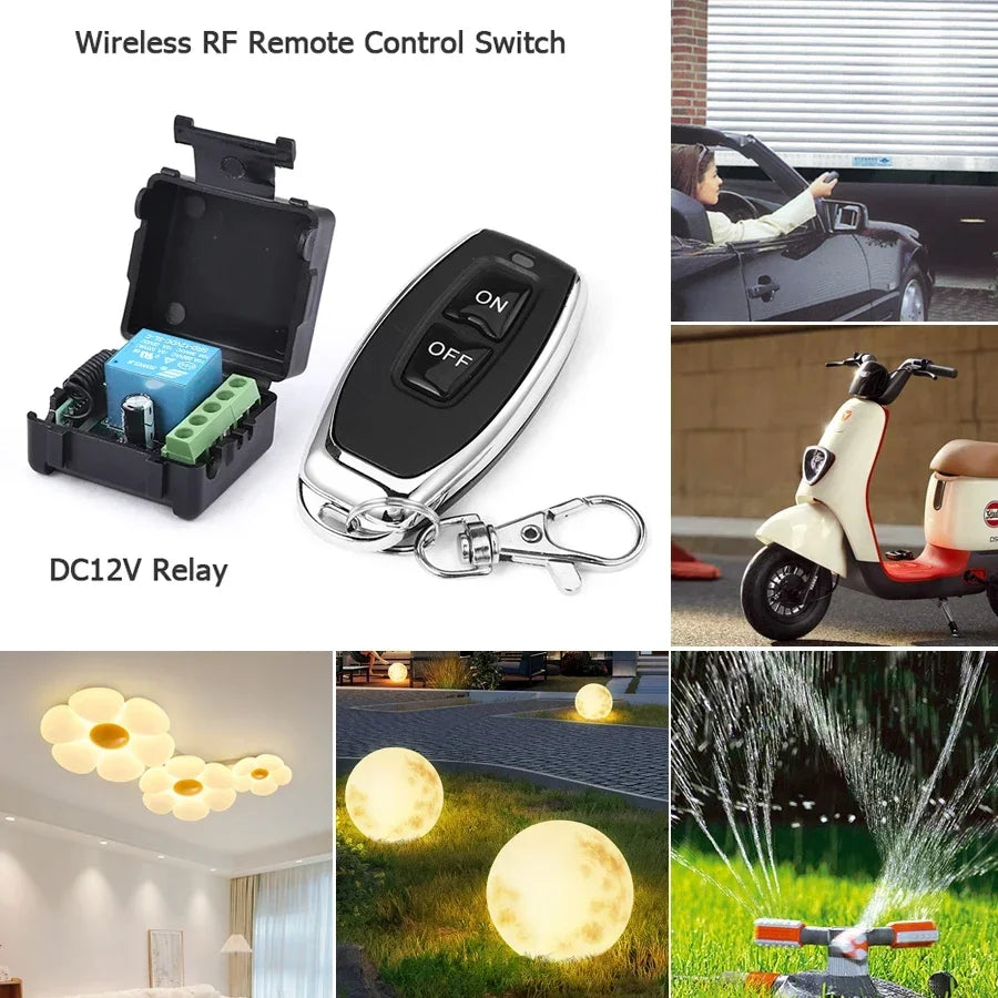 DC 12V Remote Control Smart Switch Universal RF 433MHz Gate Garage Door Led Lighting Asking Code Relay Receiver Mini Module 10A Vue