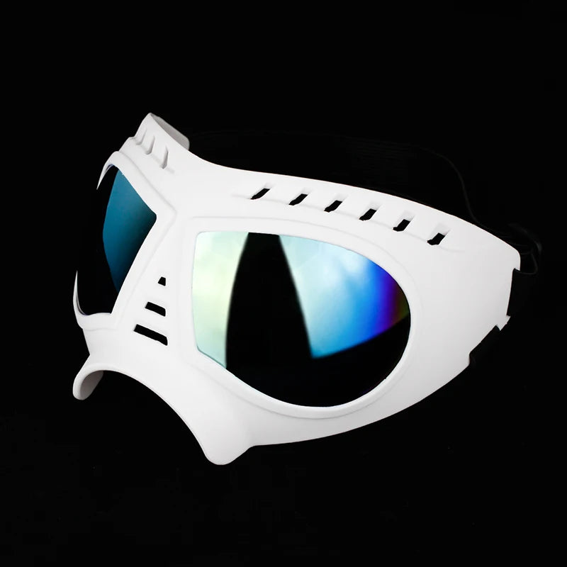 Pet Dog Goggles Sunglasses Anti-UV Sun Glasses Eye Wear Protection Waterproof Windproof Large Dog Sunglasses Pet Dog Supplies Vue white