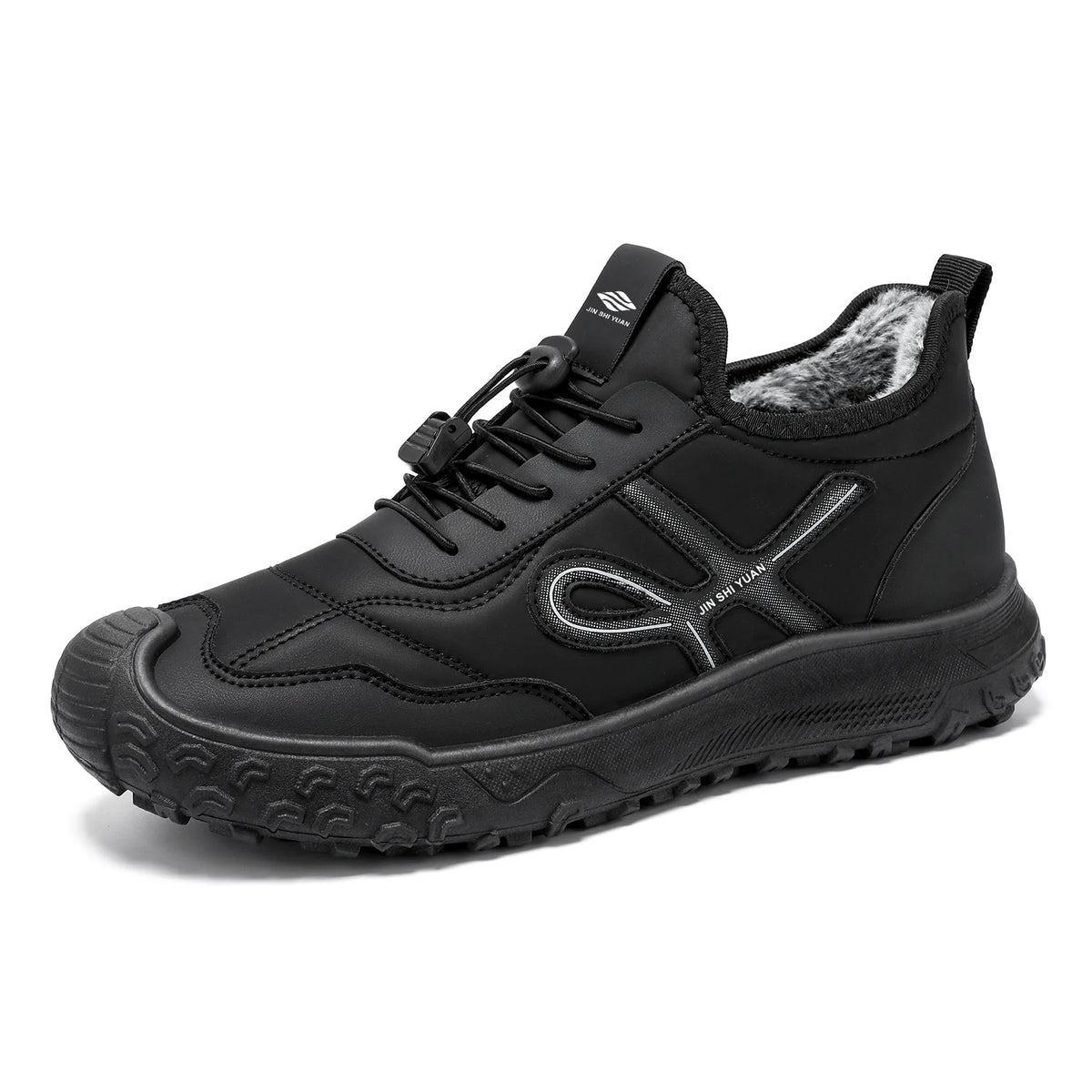 Men's Winter Fleece-Lined Ankle Boots – Anti-Slip Cotton Winter Ankle Boots Vue JSY-BM-JGY03-Black 39