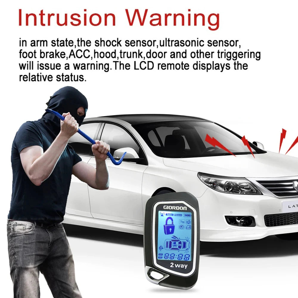 Alarme do carro Keyless passivo um botão Começo, sistema de controlo a distância, Automatic induction central locking Vue