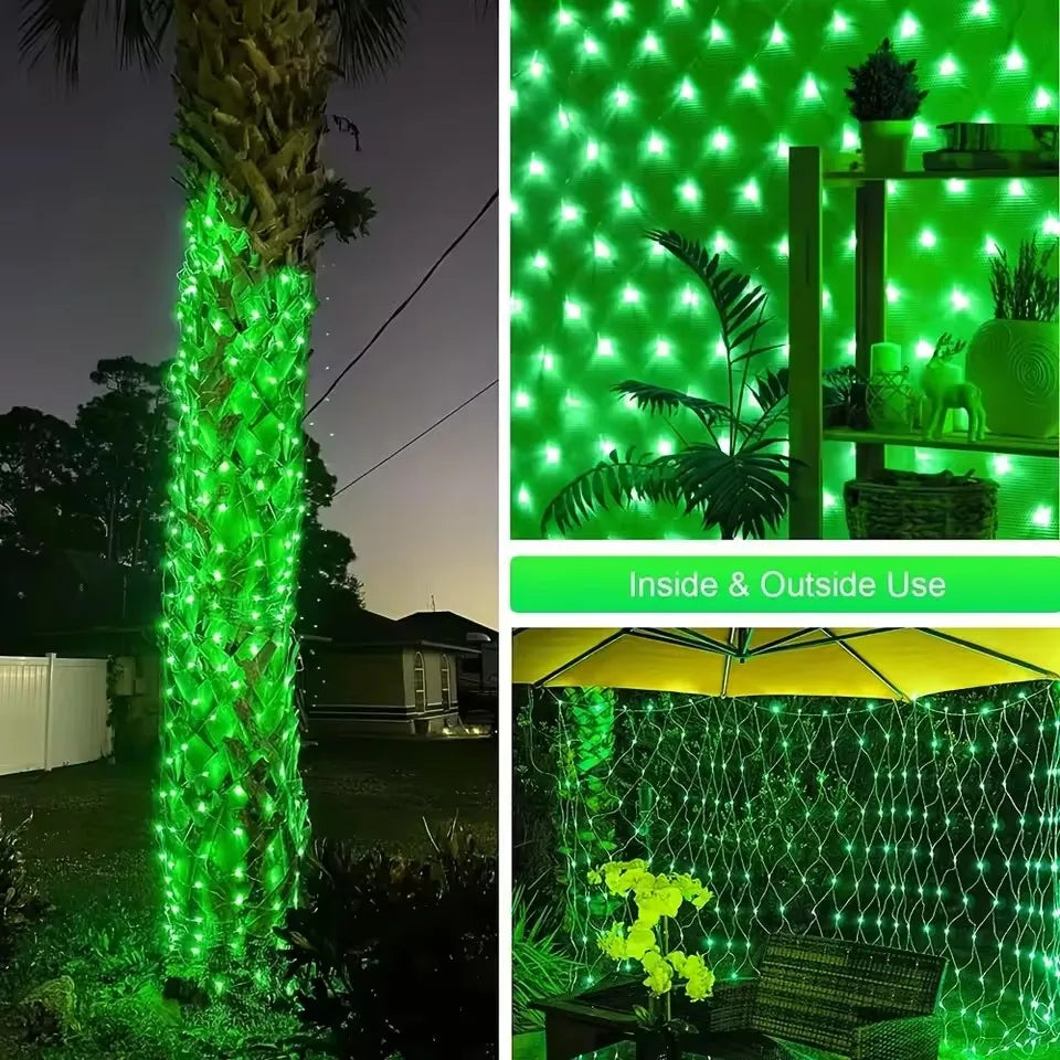 Led Net Mesh String Lights EU Plug 220V Street Garlands Christmas Decorations Outdoor New Year Wedding Party Garden Bush Decor Vue
