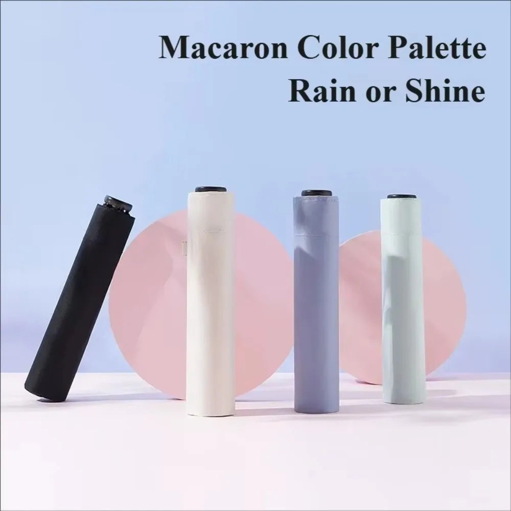 Foldable Manual Sun Umbrella Protection 6-Bone Frame Dual-purpose