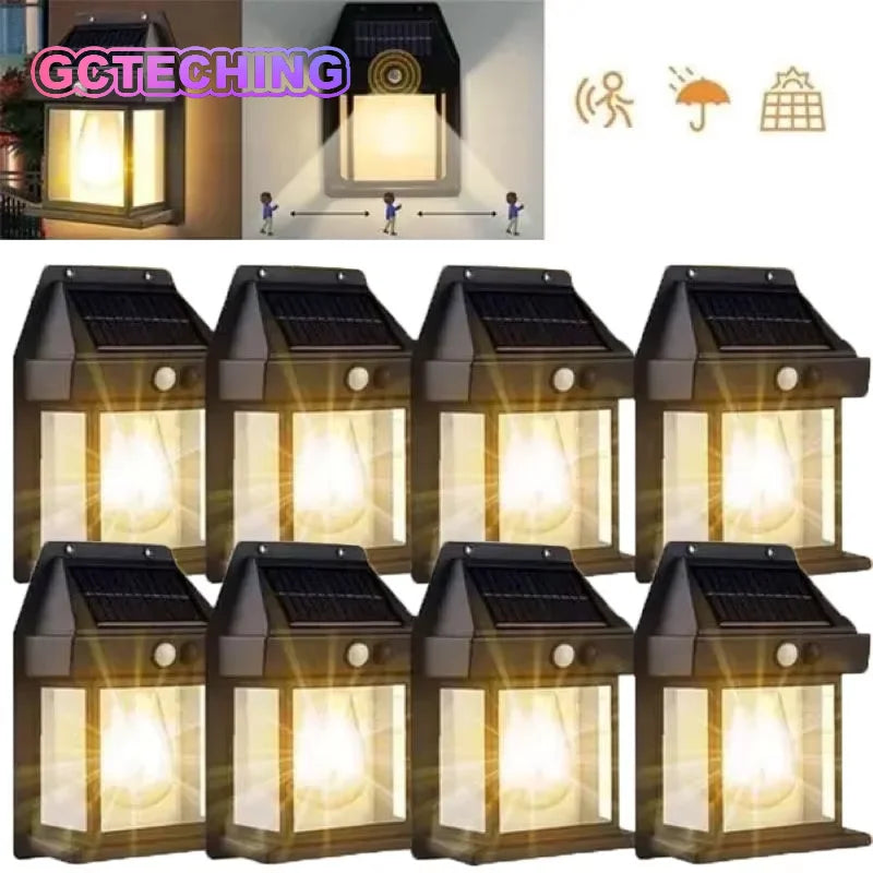 2/4/8 Solar Wall Lights IP44 Motion Sensor LED Lantern Wall Mounted Suitable for Outdoor Lighting on Courtyard Porch Decks Vue