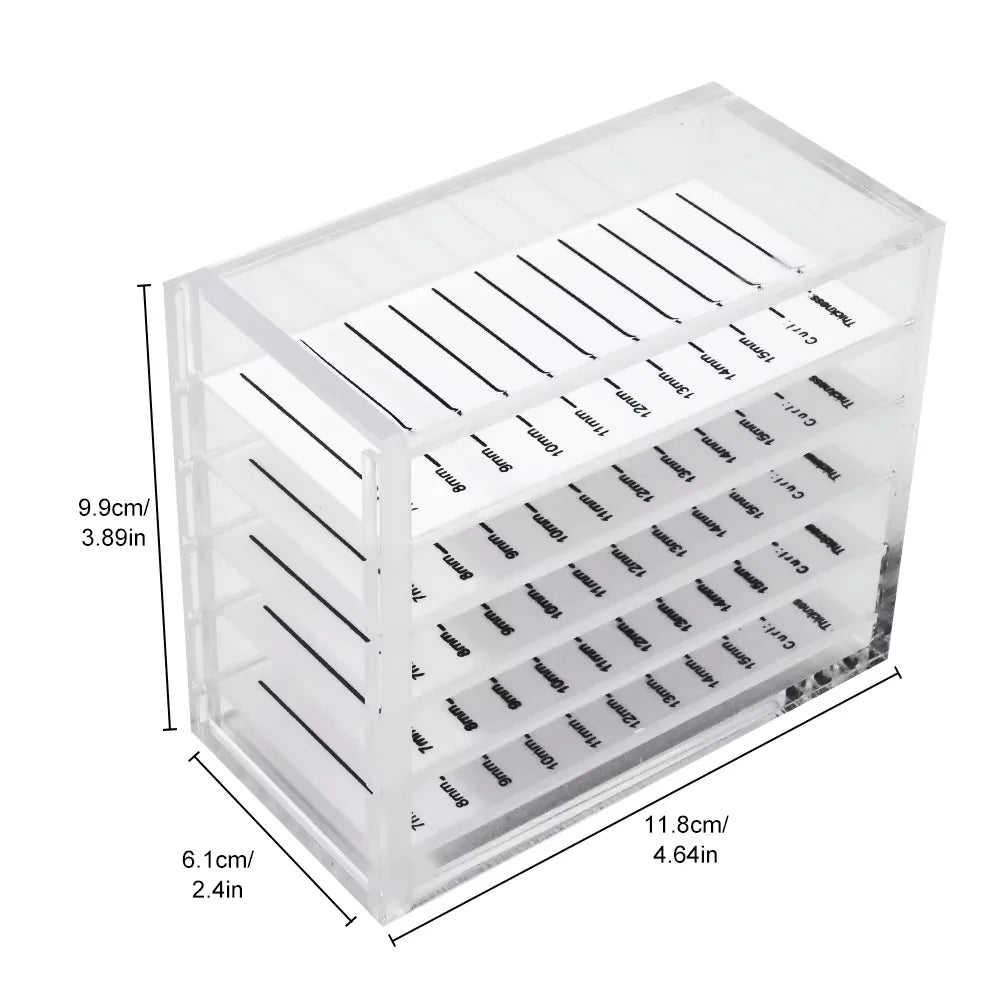 5-Layer Acrylic Lash Organizer & Eyelash Extension Storage Box Lash Storage Organizer Vue