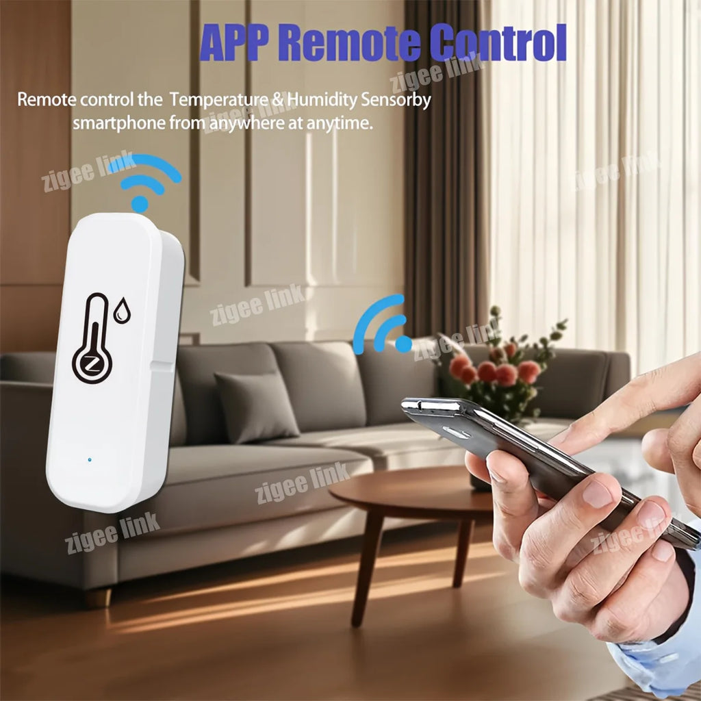 Smart Temperature Humidity Sensor Zigbee 3.0 Indoor Hygrometer Remote Monitor Support Tuya Alexa Google Home Vue
