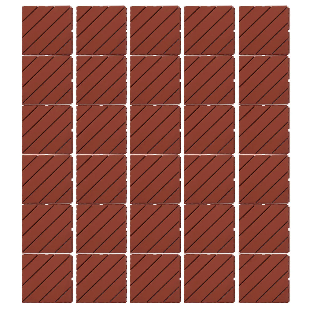 Plastic Interlocking Deck Tiles Corrosion Resistance Outdoor Patio Flooring Lightweight Good Load Bearing PP for Garden Vue Warm Red Orange