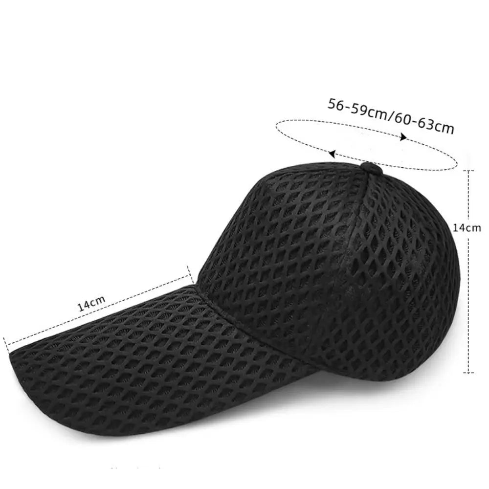 Long Brim Sun Hat Big Large Head Baseball Caps Mesh Sunshade Fishing