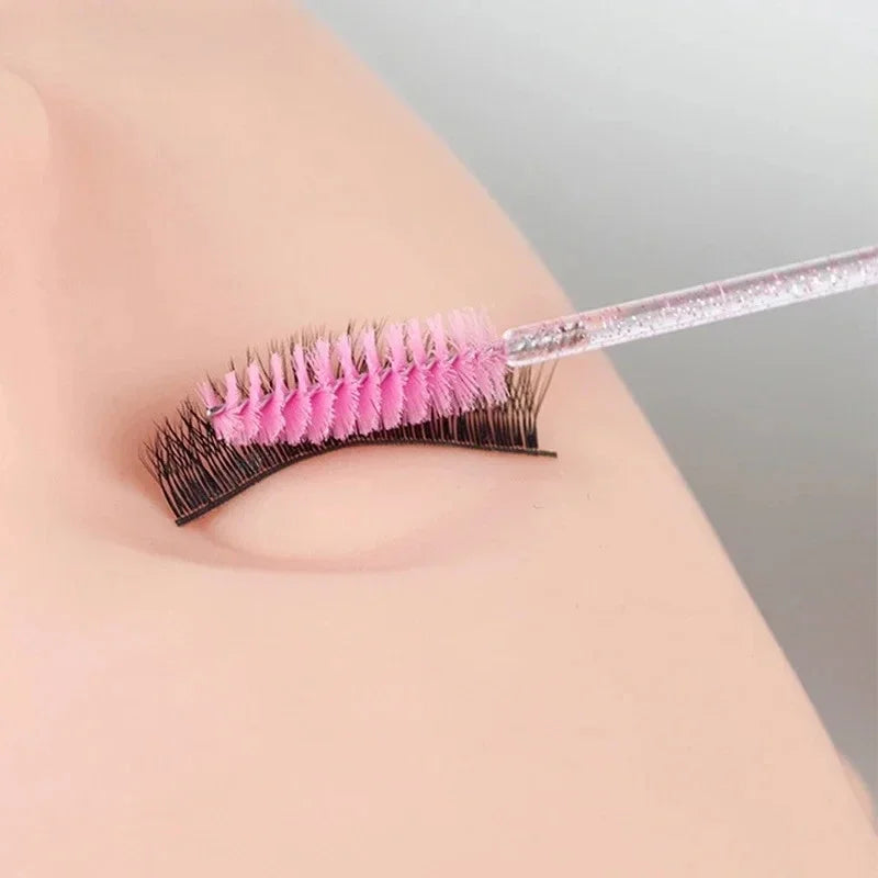 100pcs Eye lash comb For Eyelash Spoolies Extension Makeup Disposable Eyelash BrushesMicro Lash Mascara Wands Combs Wholesale Vue