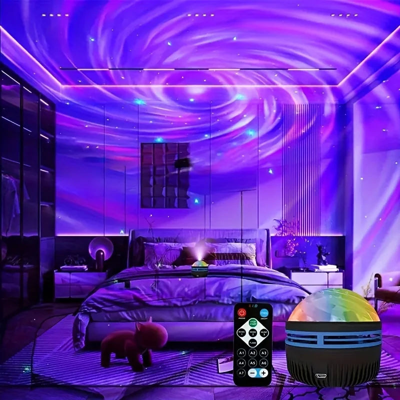 LED NightLights Galaxy Projector Remote Control 5V USB Rechargeable Starry Sky Lamp DMX Sound Active 7 Modes for Kids Room Decor Vue