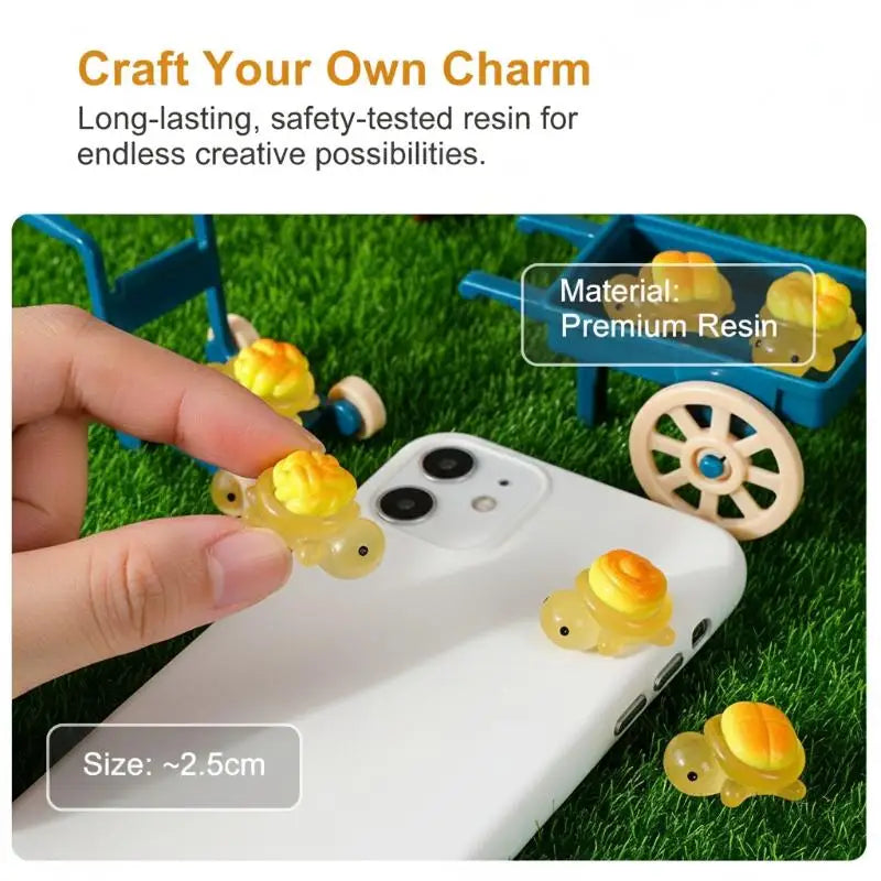Miniature Luminous Bread Turtles 10pcs Resin Ornaments for DIY Garden Pot Landscape Micro Decor Vue