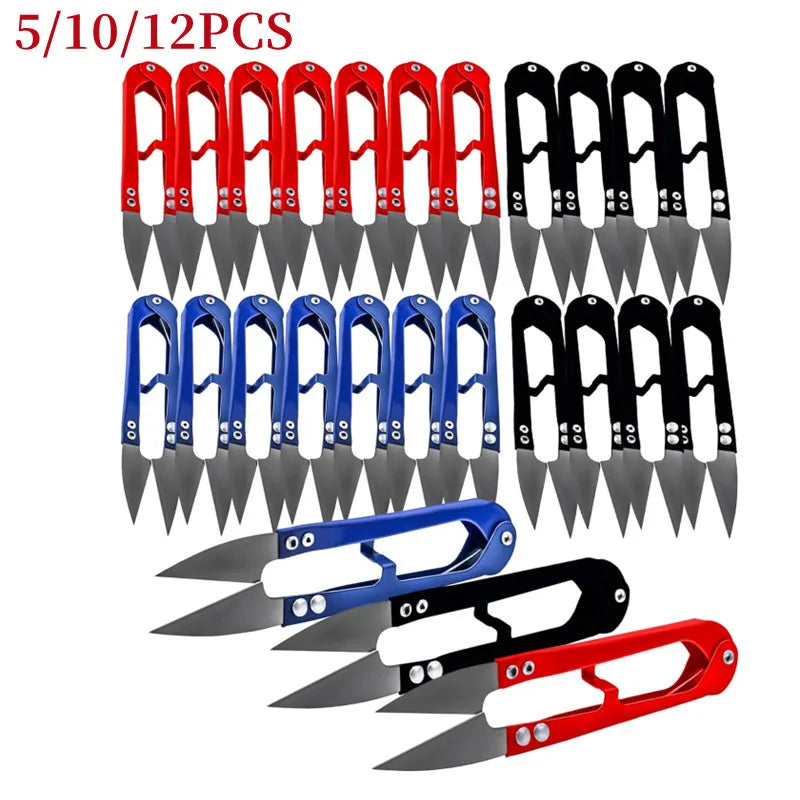5/10/12pcs Stainless Steel Yarn Shears Cutting Sewing Scissors Shears Cross Stitch Scissors Embroidery Scissor U Thread Scissors Vue