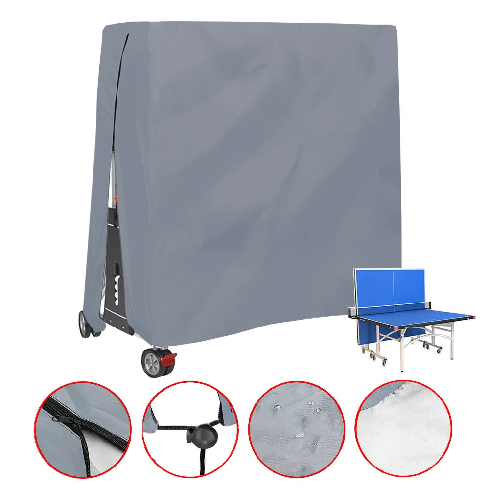 210D Oxford Fabric Ping Pong Table Storage Cover Waterproof Folding Table Tennis Table Cover Dustproof Zipper for Indoor Outdoor Vue
