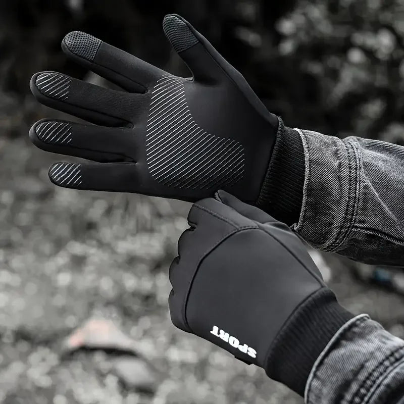 Fleece Lined Winter Thermal Gloves Waterproof Windproof Full Finger Touchscreen Gloves Outdoor Sports Cycling Motorcycle Warm Vue