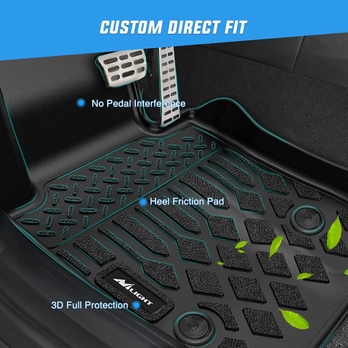 Nilight Custom Fit TPE Floor Mats All Weather Waterproof Heavy Duty Car Floor Liners for Toyota Sienna 2013-2020 7 Passenger & 2021-2024 8 Passenger, Anti-Slip Interior Protection Auto Accessories Vue