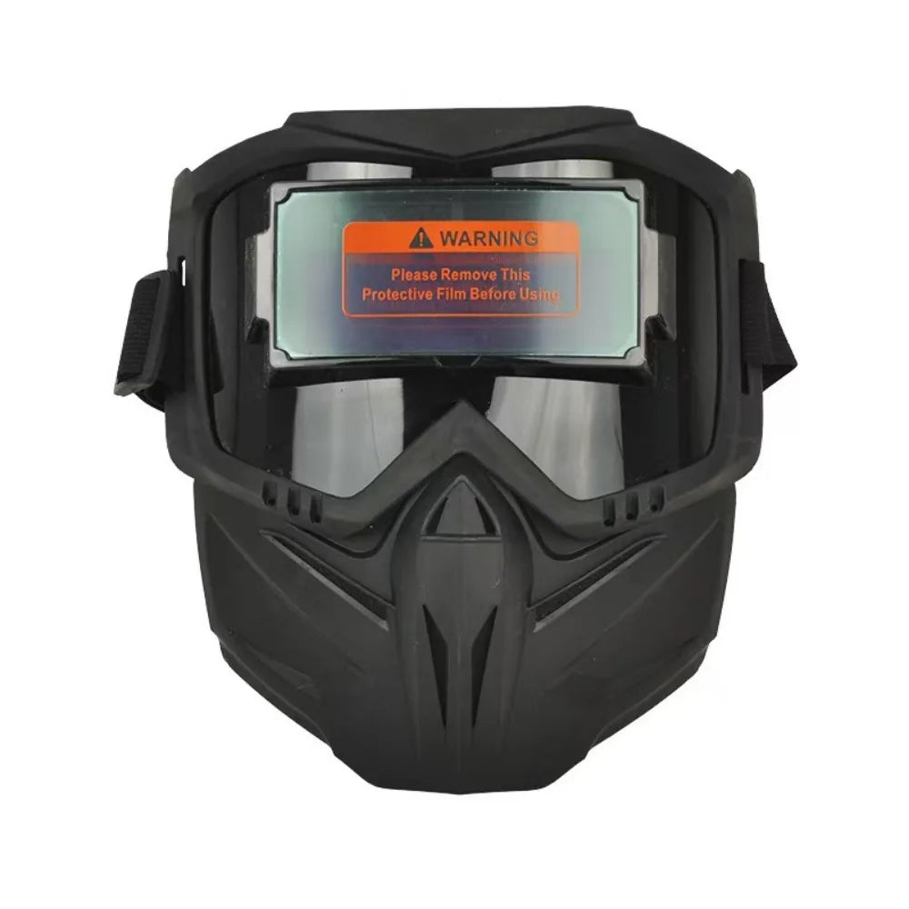 Face Protector Auto Darkening Welding Helmet Head-mounted Impact Resistant Welder Mask Antiglare Large View Welding Face Shield Vue round chin