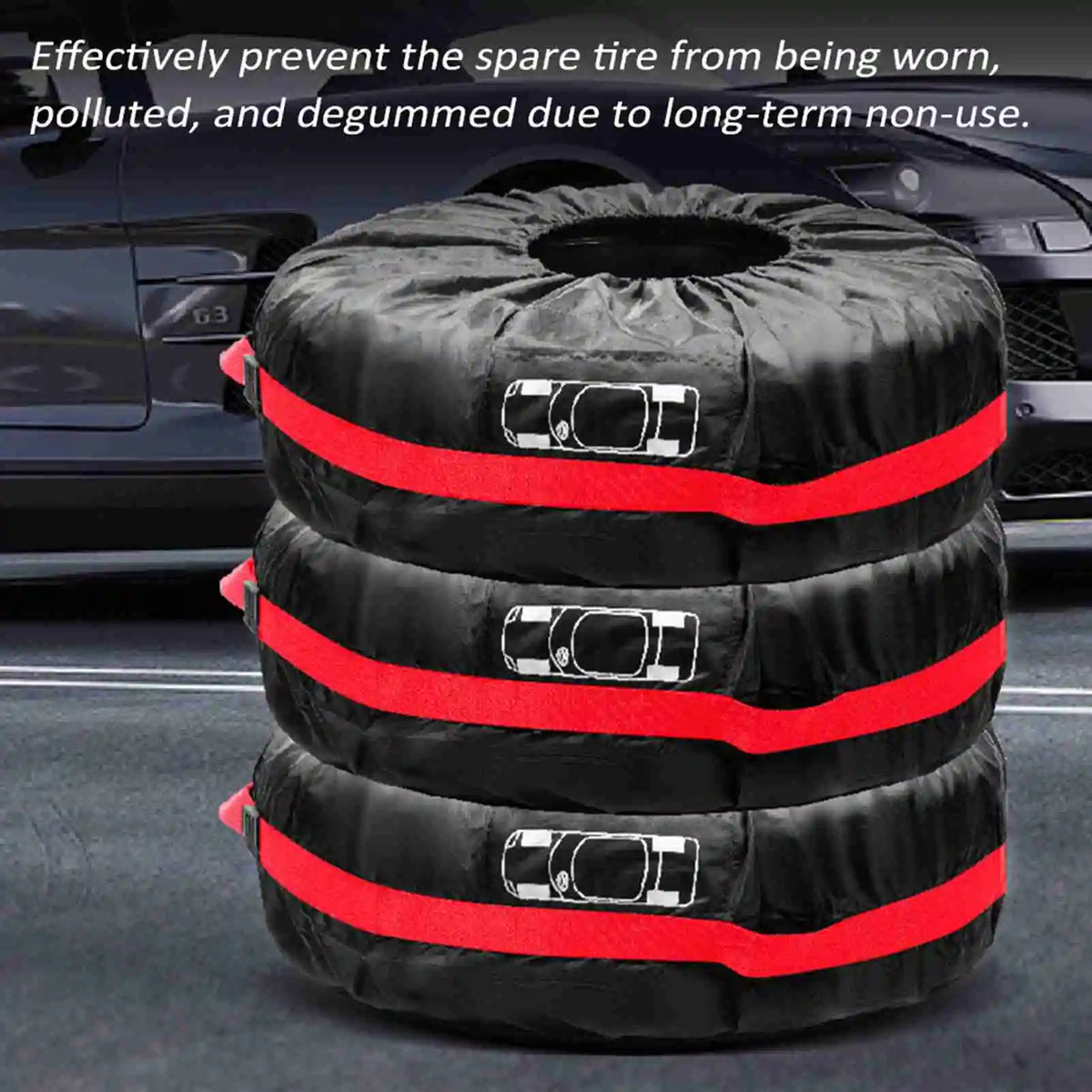 4pcs Waterproof Spare Tire Covers, Tire and Wheel Protectors for SUVs, RVs, Trailers, Trucks, Fits Tires 19'' to 23'' Vue