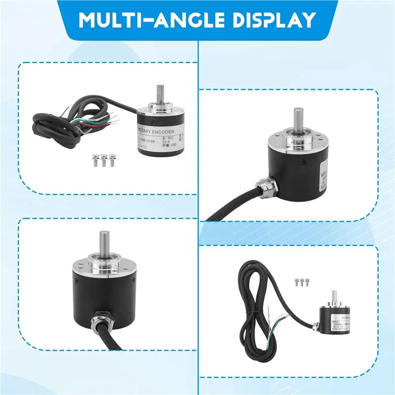ABKW-3X Rotary Incremental Encoder 38S6G5-B-G24N AB 2-Phase Connection 50P/R 5-24V Solid Shaft DC Open Collector NPN Output Vue