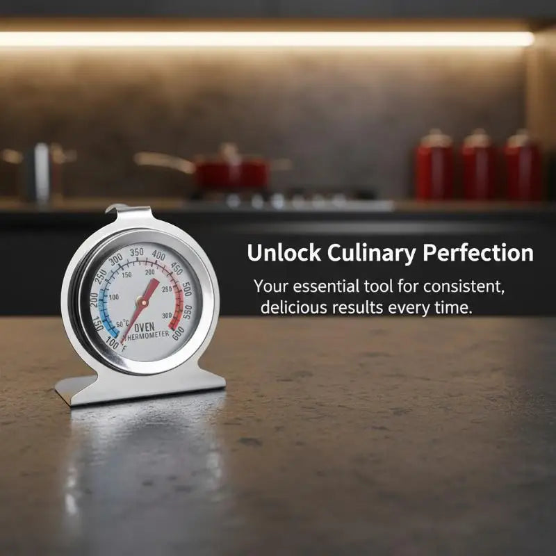 Stainless Steel Oven Thermograph 300°C Stand Up Temperature Meter Mini Dial for Baking Bread Meat Cakes in Home Vue