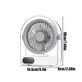 15.5x6x19cm Mini USB Desk Fan, 5-Speed Rechargeable Portable Table Fan with Digital Display, Quiet Personal Air Cooler For Home Vue B