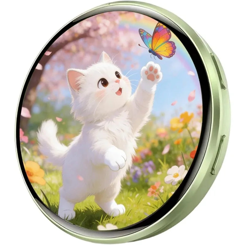 Electronic Badge 1.7 Inch Touch Screen HD Display Screen LED Button with Video Playback for Cosplay Backpack Bag Door Jewelry Vue