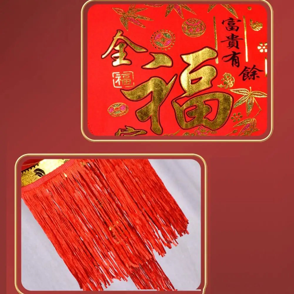 Merry for Yard,Gate Flocking Cloth Chinese Style Spring Festival Decor Spring Festival Props Festival Lantern New Year Ornament Vue