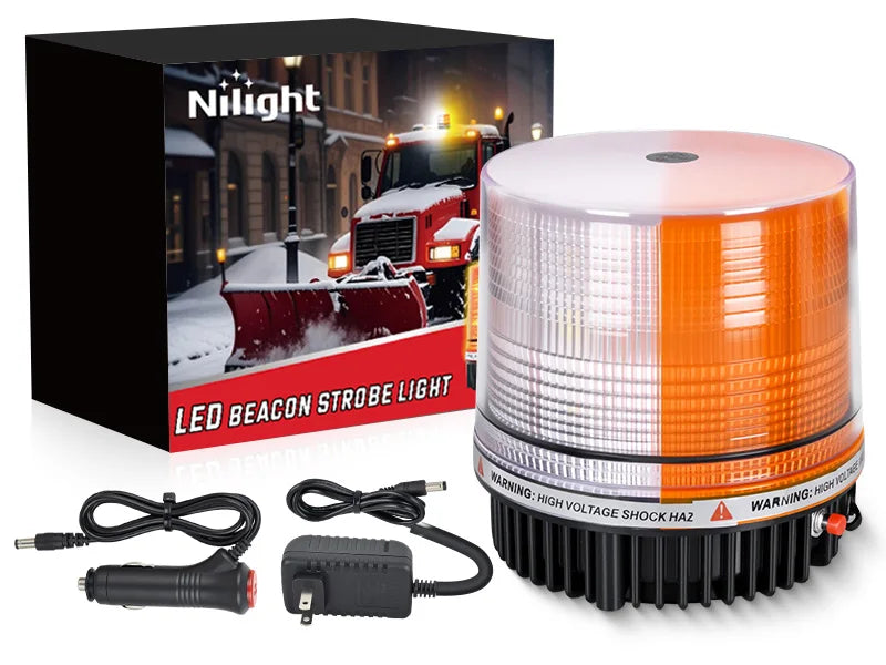 Nilight Vehicle Roof-Mounted Flashing Light, Rotating Warning Light,Vehicle Light With Magnetic Base for Car Decorativ Vue Amber 3000K United States