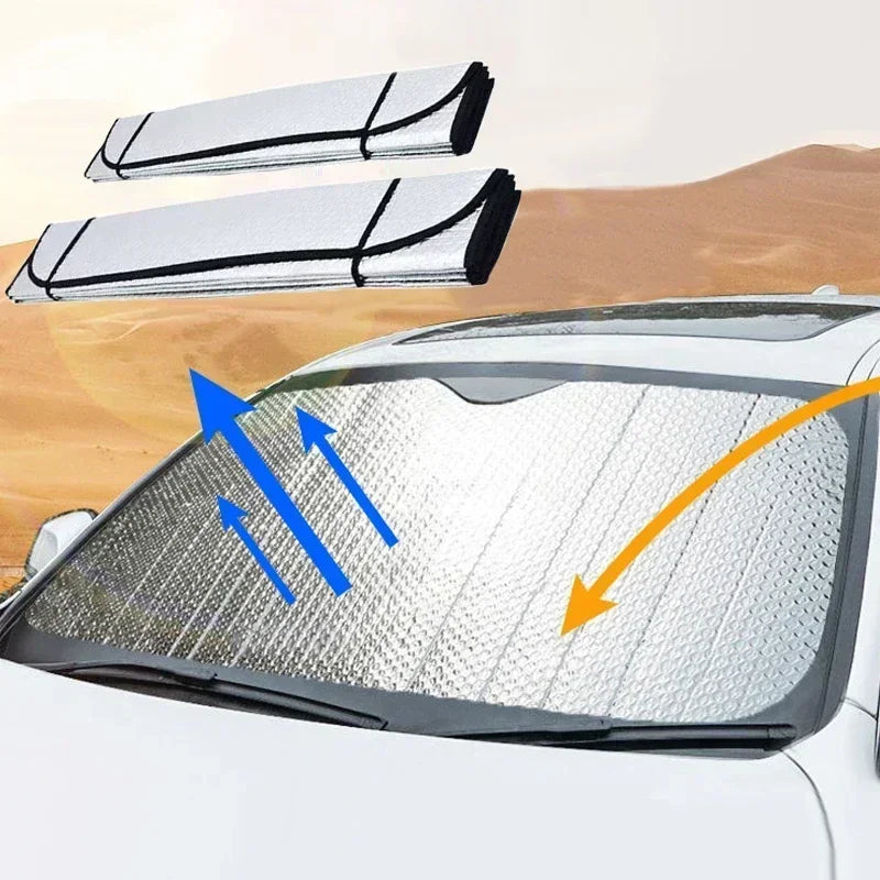 1-2PCS Car Sun Shade Set Thickened Heat Shield Windshield Sun Protector UV Block Foldable Auto Sunshade for Summer Vue