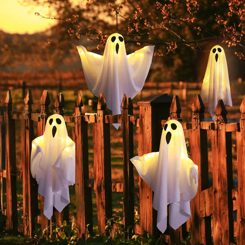 Halloween Decoration LED Hanging Light Emitting White Ghost DIY Styling Light Horror Indoor Party Decoration Atmosphere Light Vue