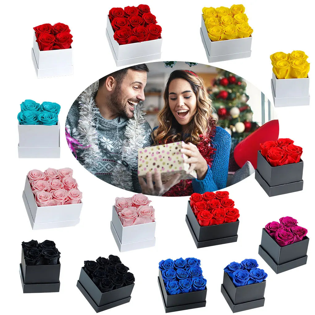 Preserved Rose Box Eternal Flower Immortal Roses Birthday Gift for Vue