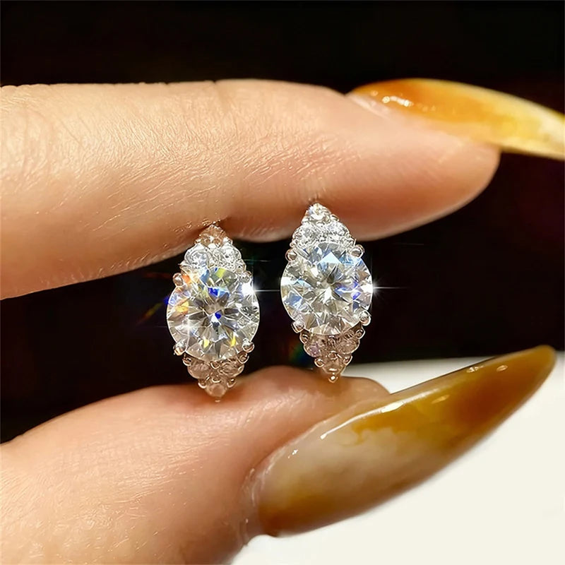 Huitan Crystal CZ Hoop Earrings – Silver Women's Fashion Hoop Earrings Vue