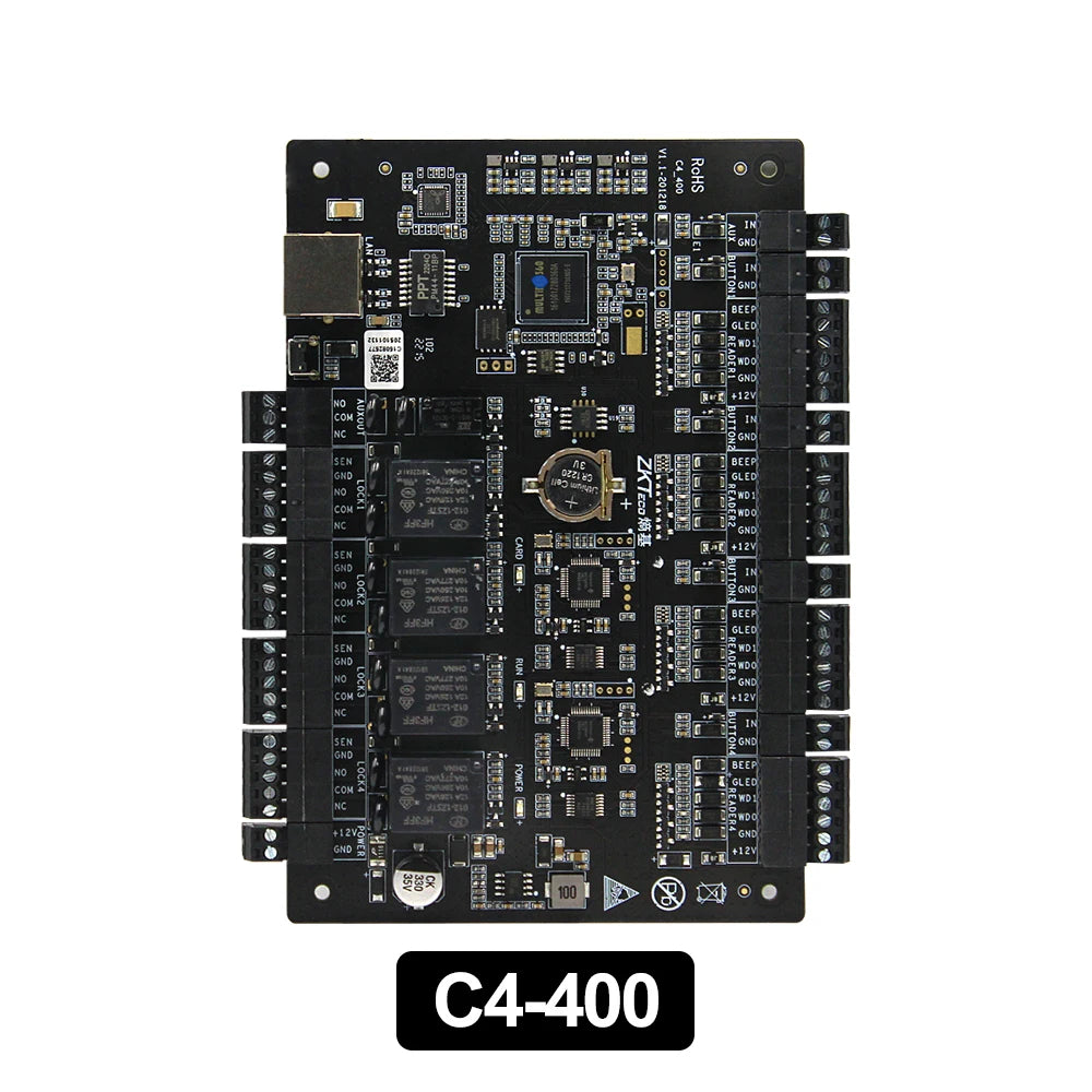 C4-100 C4-200 C4-400 1/2/4 Door Lock Controller Panel RFID Tcp Lan Access Control System 30000 User Wiegand Input for ZKTeco Vue C4-400